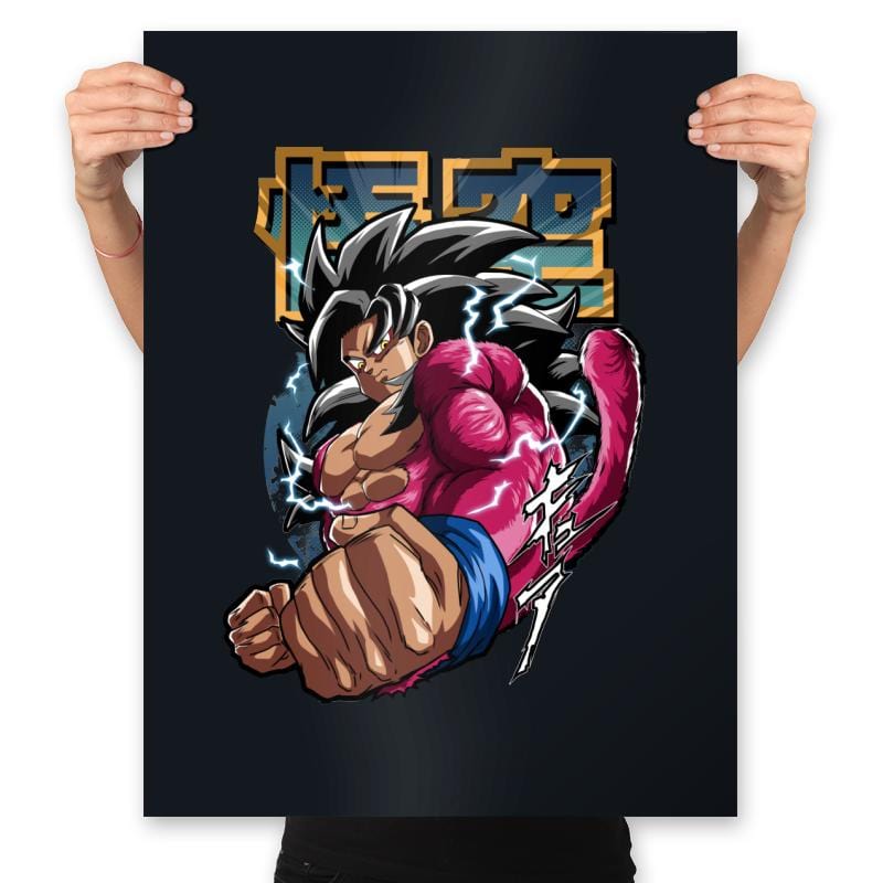 The Old Super Saiyan 4 - Prints Posters RIPT Apparel 18x24 / Black