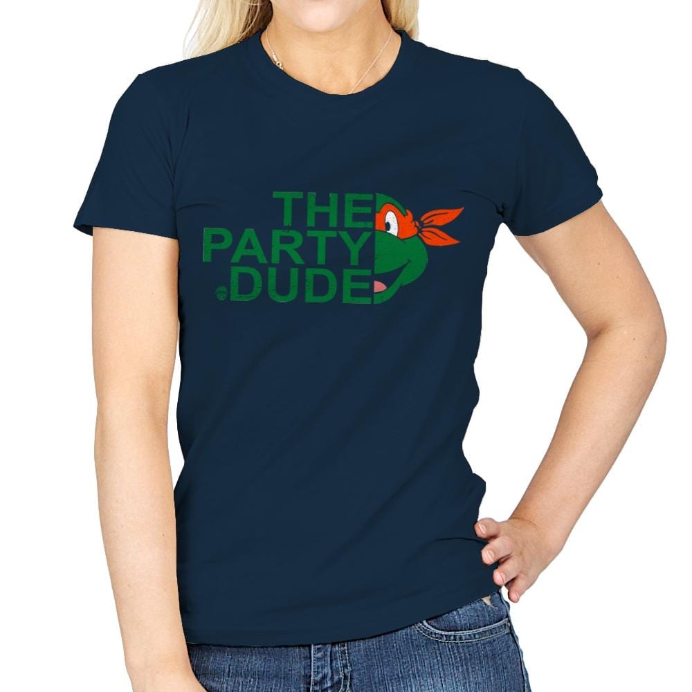 The Party Dude - Womens T-Shirts RIPT Apparel Small / Navy