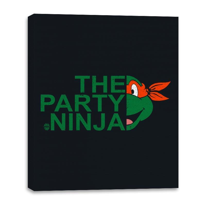 The Party Ninja - Canvas Wraps Canvas Wraps RIPT Apparel 16x20 / Black