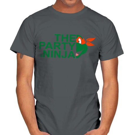 The Party Ninja - Mens T-Shirts RIPT Apparel Small / Charcoal