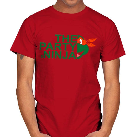 The Party Ninja - Mens T-Shirts RIPT Apparel Small / Red