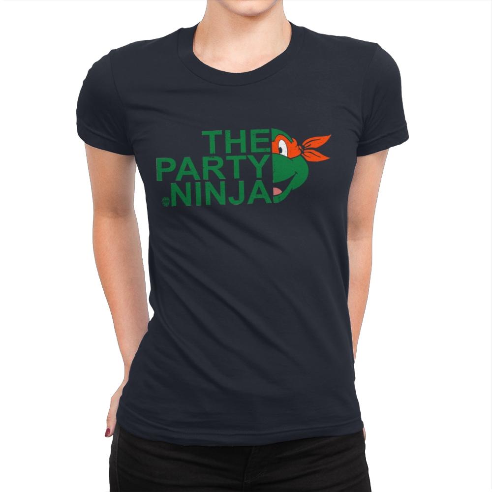 The Party Ninja - Womens Premium T-Shirts RIPT Apparel Small / Midnight Navy