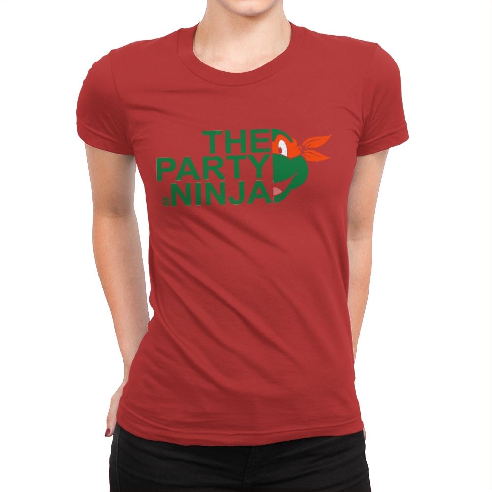 The Party Ninja - Womens Premium T-Shirts RIPT Apparel Small / Red
