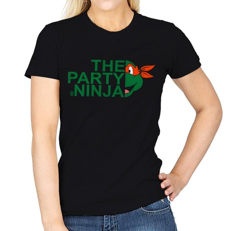 The Party Ninja - Womens T-Shirts RIPT Apparel Small / Black