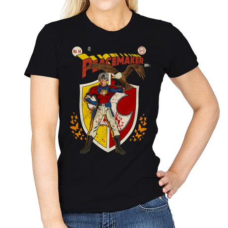 The Peacemaker Featuring Eagly Comics - Womens T-Shirts RIPT Apparel Small / Black