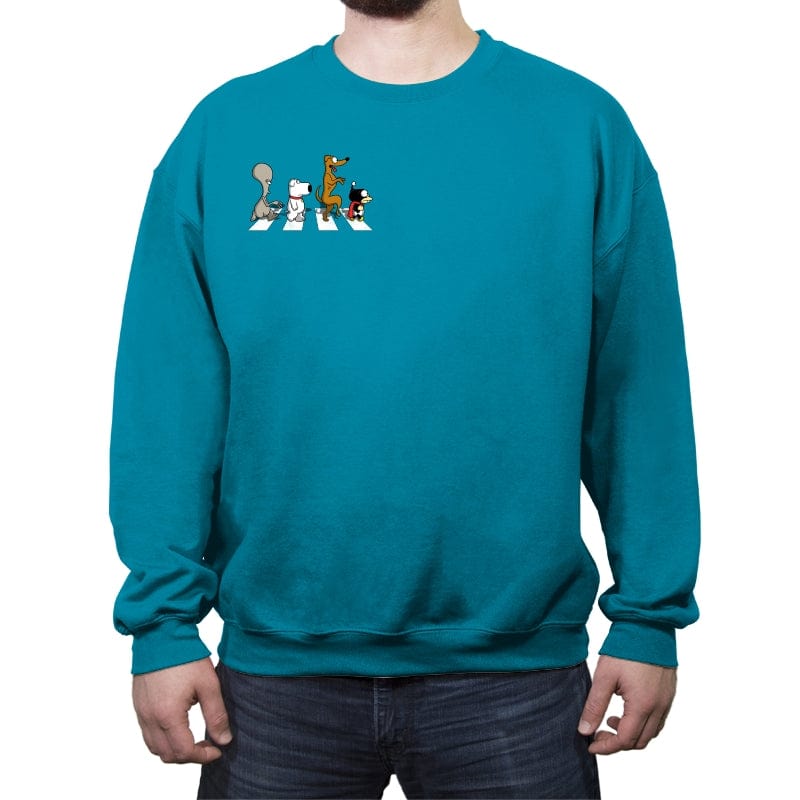 The Pets on Abbey Road - Crew Neck Sweatshirt Crew Neck Sweatshirt RIPT Apparel Small / Antique Sapphire