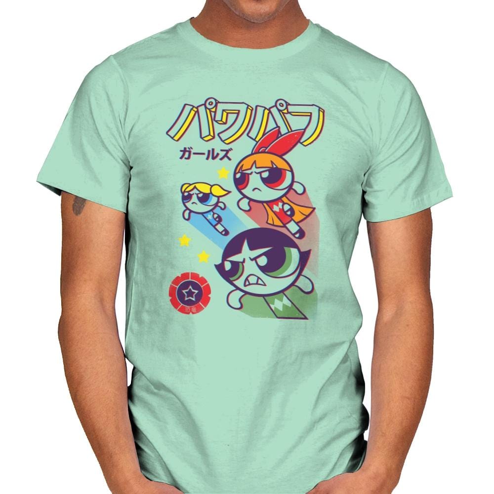 The Power Sentai Girls - Mens T-Shirts RIPT Apparel Small / Mint Green