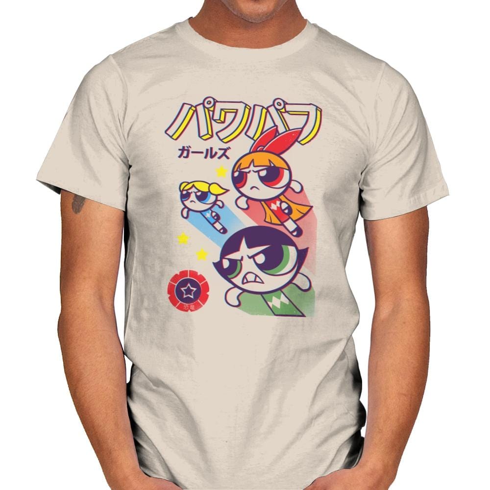 The Power Sentai Girls - Mens T-Shirts RIPT Apparel Small / Natural