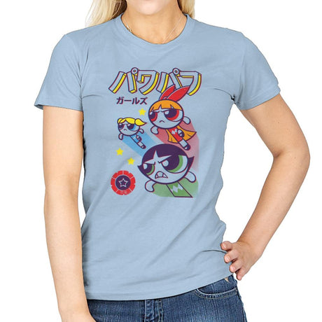 The Power Sentai Girls - Womens T-Shirts RIPT Apparel Small / Light Blue