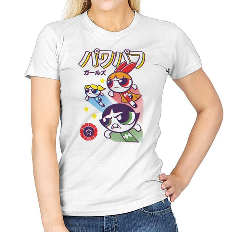 The Power Sentai Girls - Womens T-Shirts RIPT Apparel Small / White