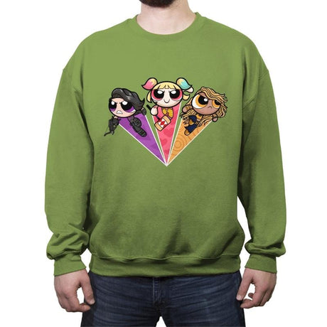 The Powerpuff Birds - Crew Neck Sweatshirt Crew Neck Sweatshirt RIPT Apparel Small / Kiwi