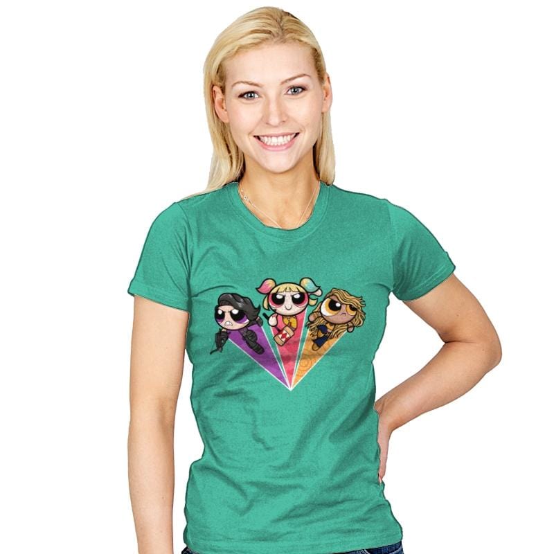 The Powerpuff Birds - Womens T-Shirts RIPT Apparel Small / Mint