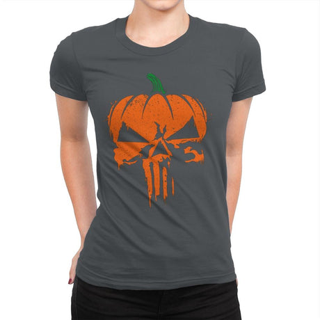 The Pumpkinsher - Womens Premium T-Shirts RIPT Apparel Small / Heavy Metal
