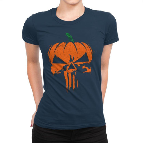 The Pumpkinsher - Womens Premium T-Shirts RIPT Apparel Small / Midnight Navy