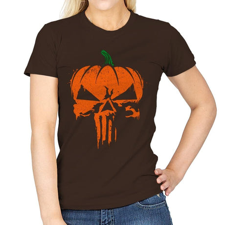The Pumpkinsher - Womens T-Shirts RIPT Apparel Small / Dark Chocolate