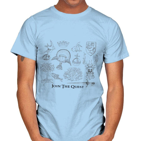 The Quest For The Grail - Mens T-Shirts RIPT Apparel Small / Light Blue