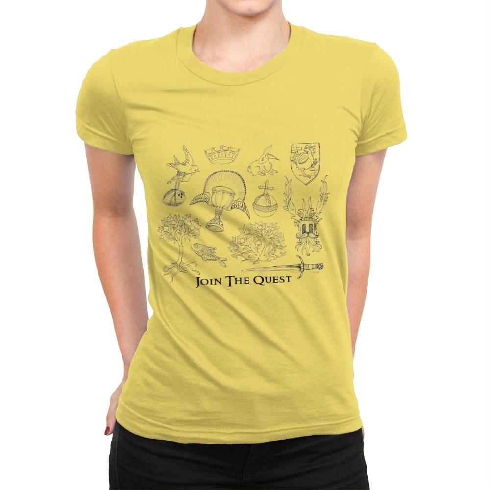The Quest For The Grail - Womens Premium T-Shirts RIPT Apparel Small / Vibrant Yellow