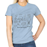 The Quest For The Grail - Womens T-Shirts RIPT Apparel Small / Light Blue