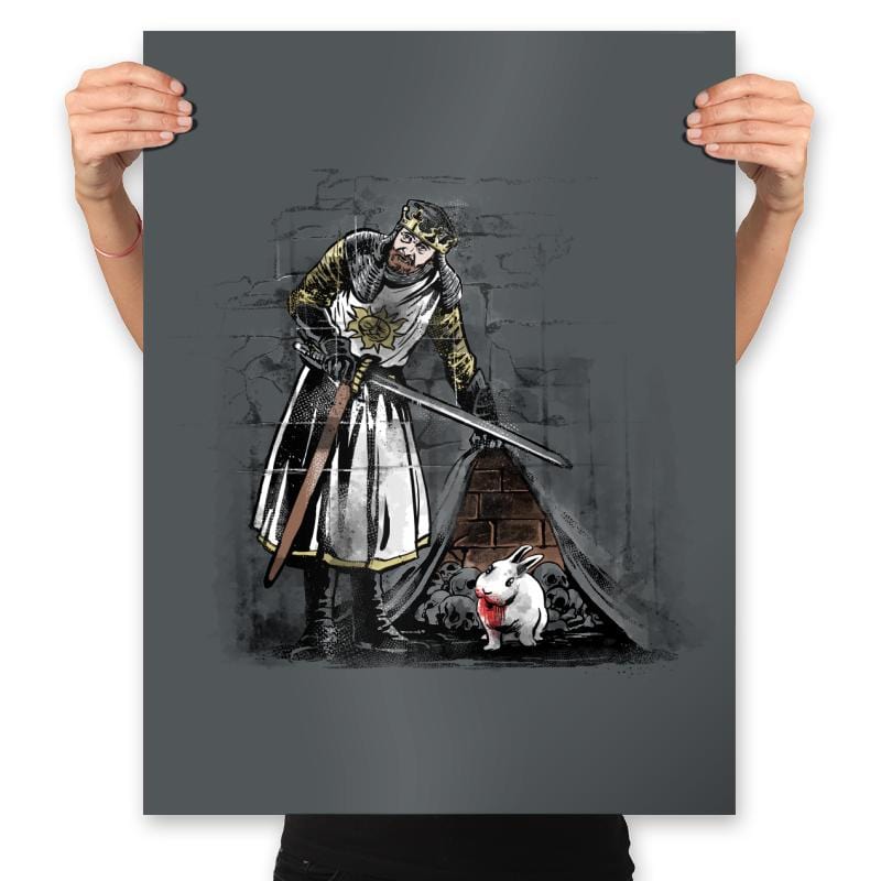 The Rabbit on the Wall - Prints Posters RIPT Apparel 18x24 / Charcoal