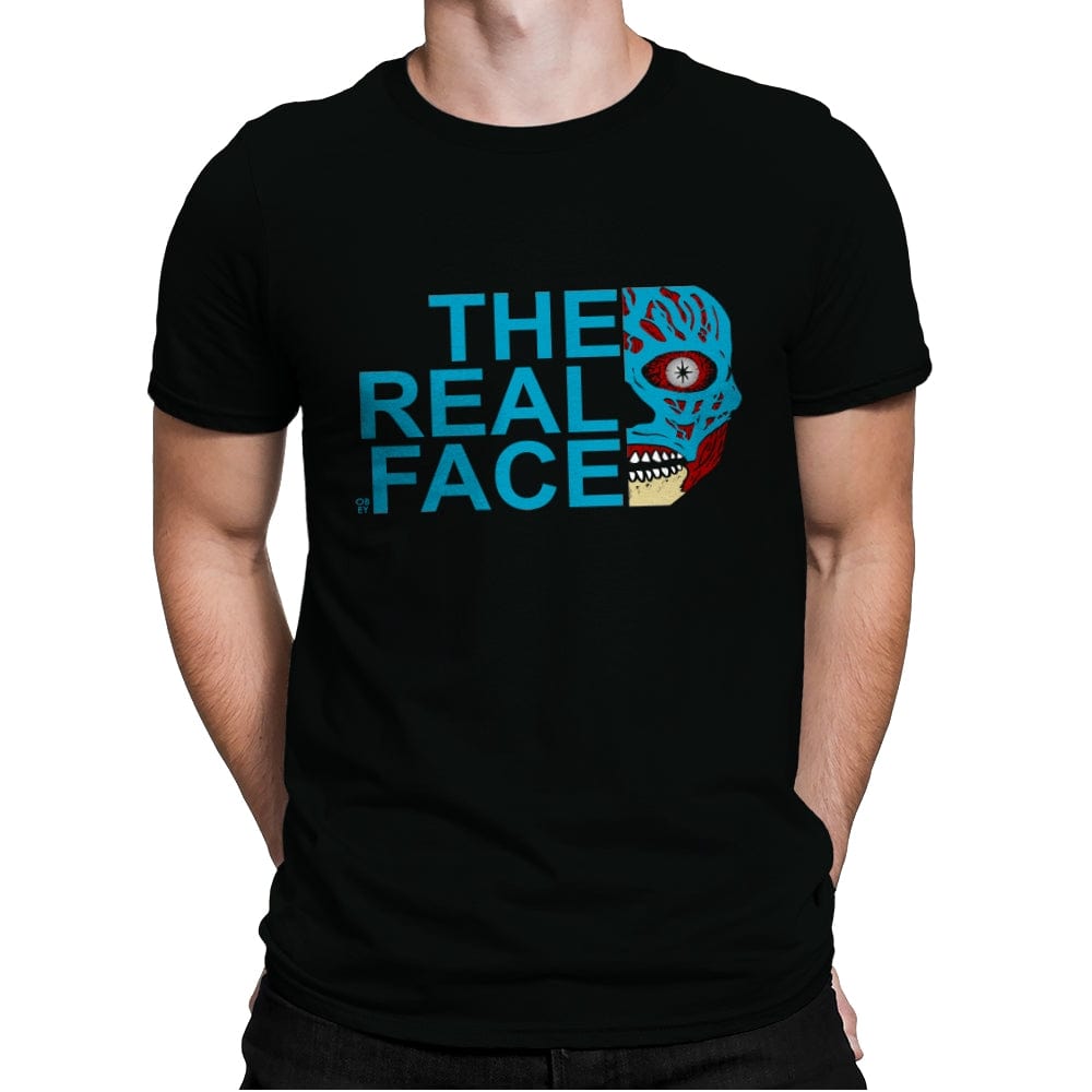 The Real Face - Mens Premium T-Shirts RIPT Apparel Small / Black