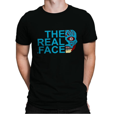 The Real Face - Mens Premium T-Shirts RIPT Apparel Small / Black