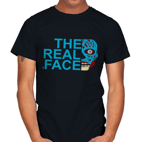 The Real Face - Mens T-Shirts RIPT Apparel Small / Black