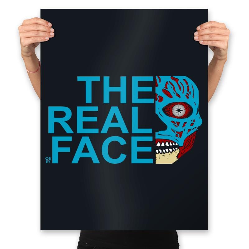 The Real Face - Prints Posters RIPT Apparel 18x24 / Black