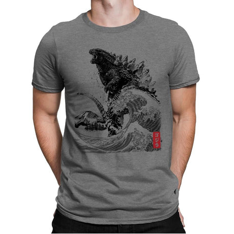 The Rise of Gojira - Mens Premium T-Shirts RIPT Apparel Small / Heather Grey