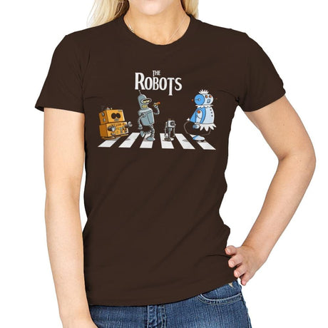 The Robots - Womens T-Shirts RIPT Apparel Small / Dark Chocolate