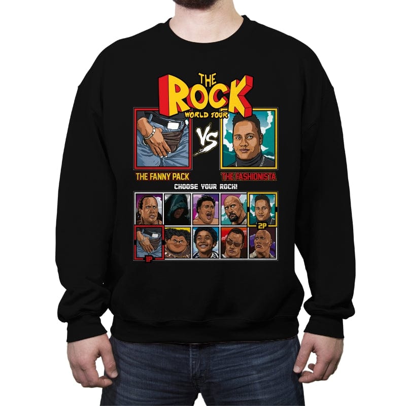 The Rock World Tour - Crew Neck Sweatshirt Crew Neck Sweatshirt RIPT Apparel Small / Black