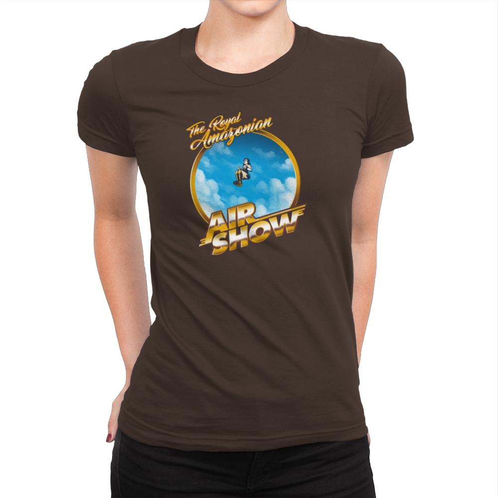 The Royal Amazonian Air Show Exclusive - Womens Premium T-Shirts RIPT Apparel Small / Dark Chocolate