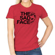 THE SAD FACE - Womens T-Shirts RIPT Apparel Small / Red