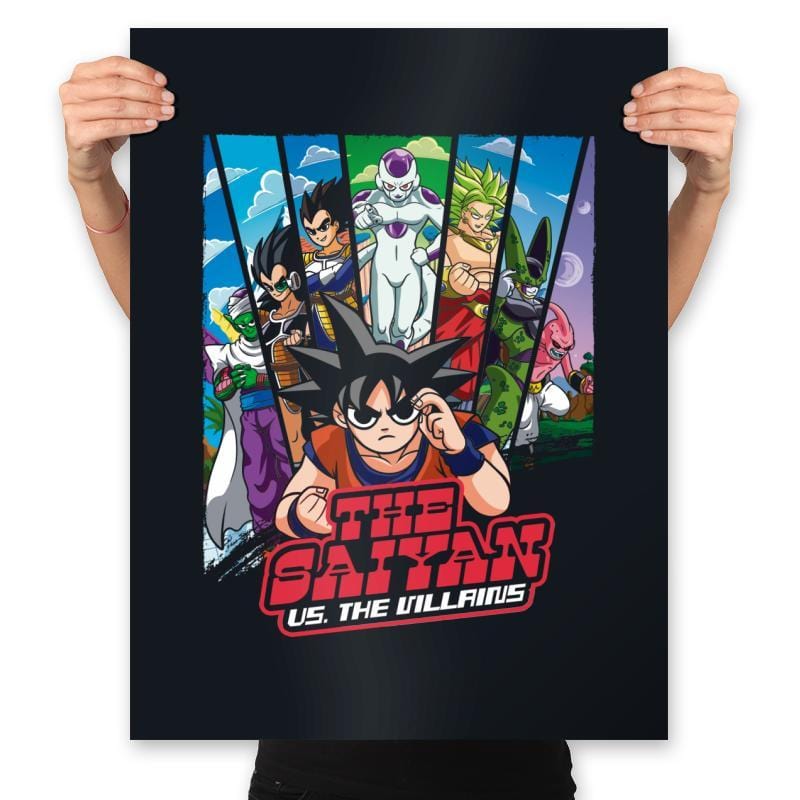 The Saiyan vs The Villains - Prints Posters RIPT Apparel 18x24 / Black