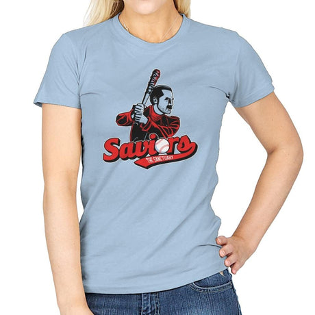 The Sanctuary Saviors Exclusive - Womens T-Shirts RIPT Apparel Small / Light Blue
