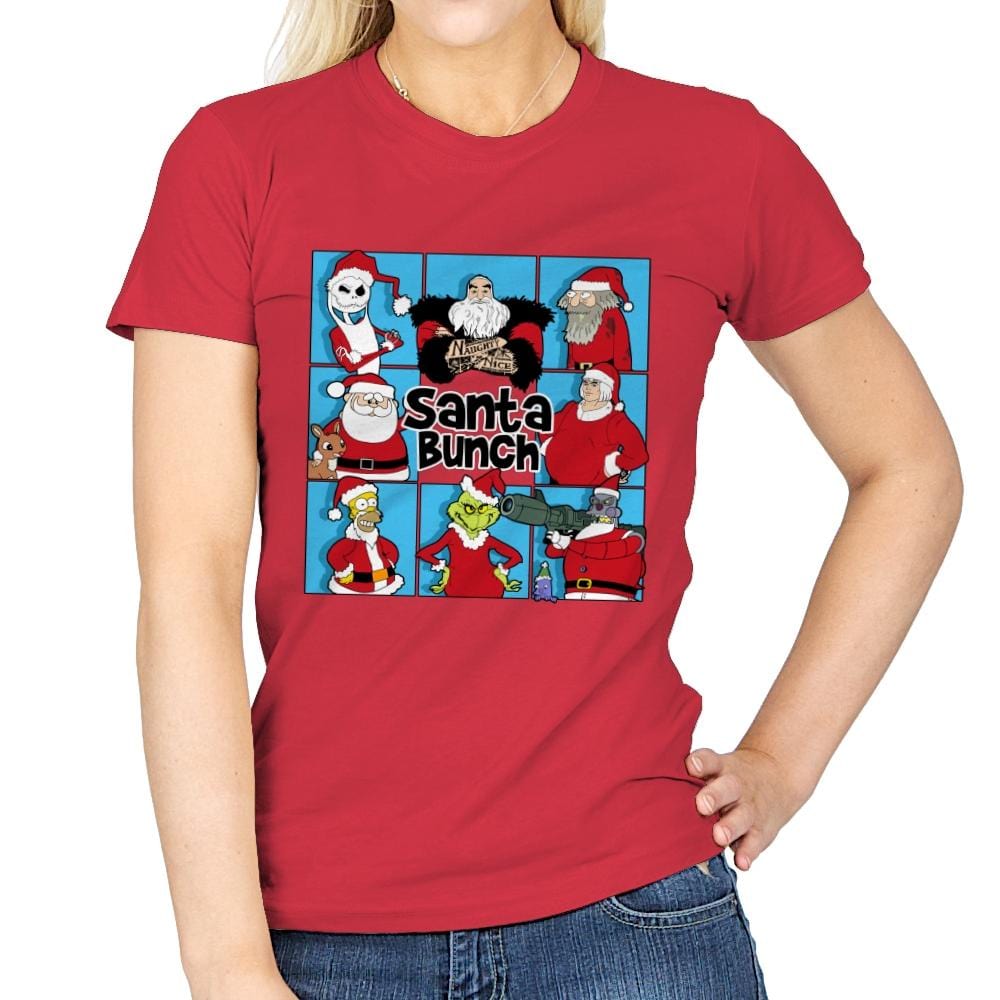 The Santa Bunch - Womens T-Shirts RIPT Apparel Small / Red
