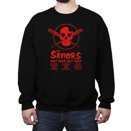 The Saviors: Half Your $#*! Tour - Crew Neck Sweatshirt Crew Neck Sweatshirt RIPT Apparel Small / Black