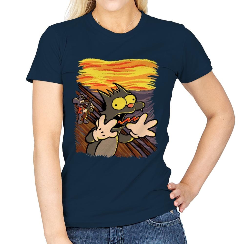 The Scratchy Scream - Womens T-Shirts RIPT Apparel Small / Navy