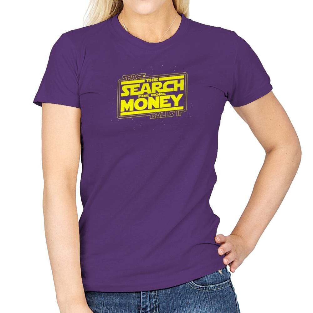 The Search For More Money Exclusive - Womens T-Shirts RIPT Apparel Small / Purple