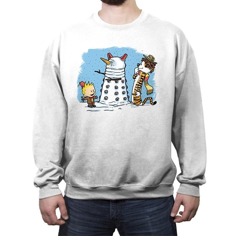 The Snow Dalek - Crew Neck Sweatshirt Crew Neck Sweatshirt RIPT Apparel Small / White