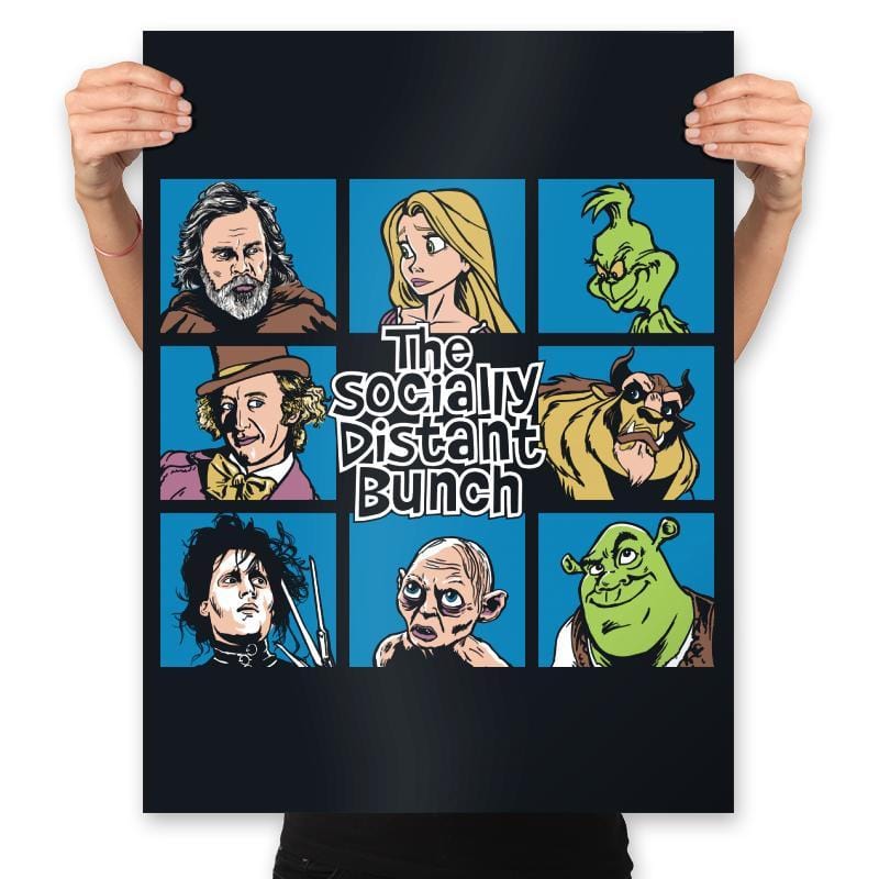The Socially Distant Bunch - Prints Posters RIPT Apparel 18x24 / Black