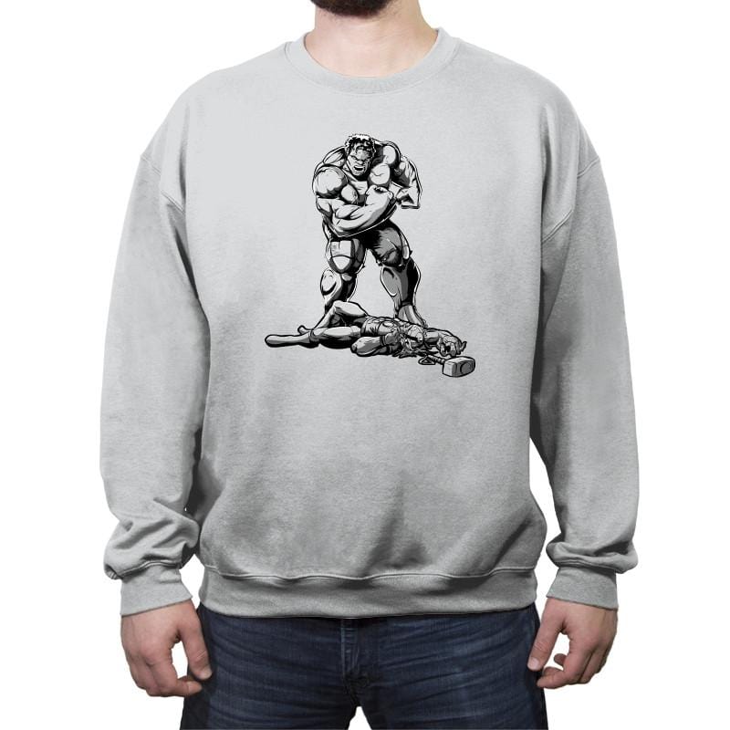 The Strongest of All Time - Crew Neck Sweatshirt Crew Neck Sweatshirt RIPT Apparel Small / Sport Gray