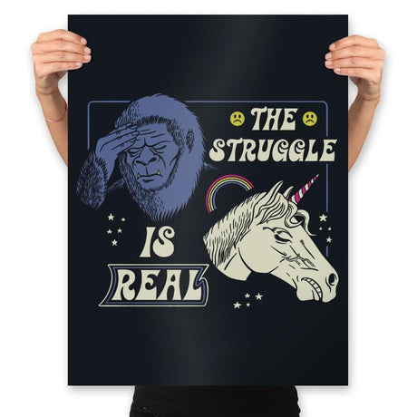 The Struggle is Real - Prints Posters RIPT Apparel 18x24 / Black