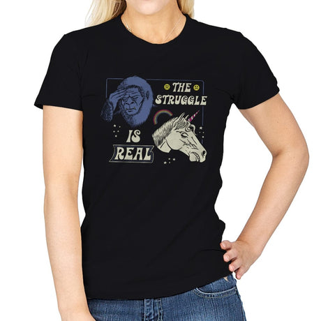 The Struggle is Real - Womens T-Shirts RIPT Apparel Small / Black