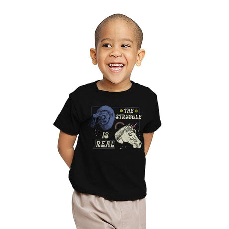 The Struggle is Real - Youth T-Shirts RIPT Apparel X-small / Black