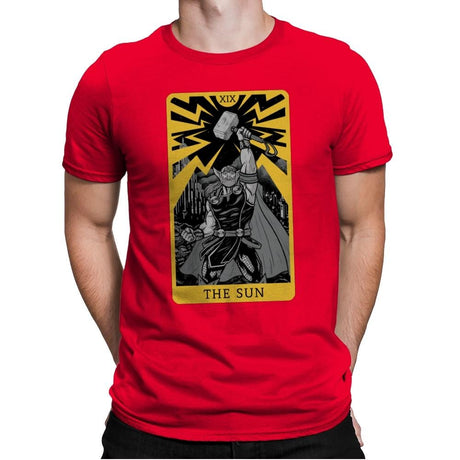 The Sun - Mens Premium T-Shirts RIPT Apparel Small / Red