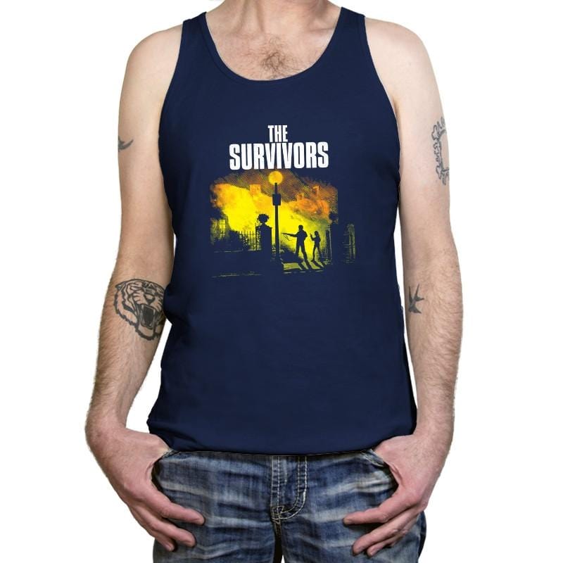 The Survivors Exclusive - Dead Pixels - Tanktop Tanktop RIPT Apparel X-Small / Navy