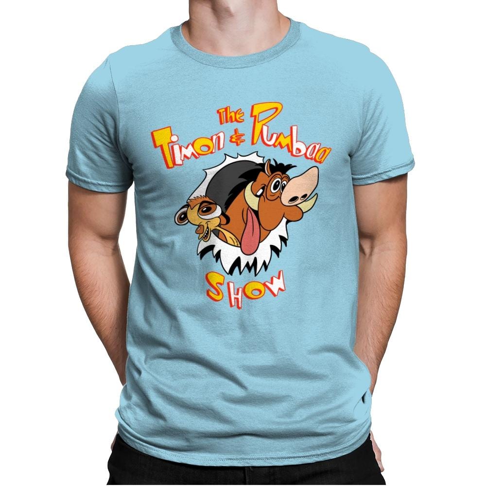 The Timon and Pumbaa Show - Mens Premium T-Shirts RIPT Apparel Small / Light Blue