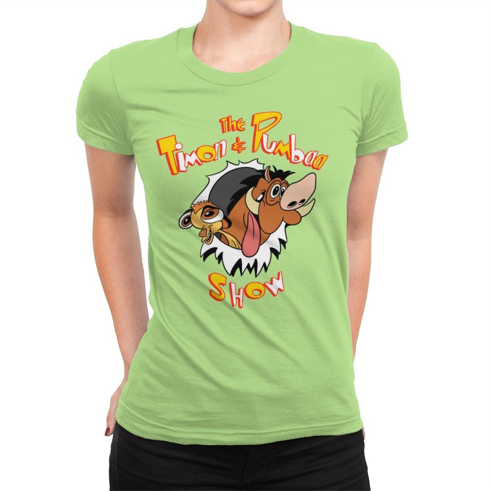 The Timon and Pumbaa Show - Womens Premium T-Shirts RIPT Apparel Small / Mint