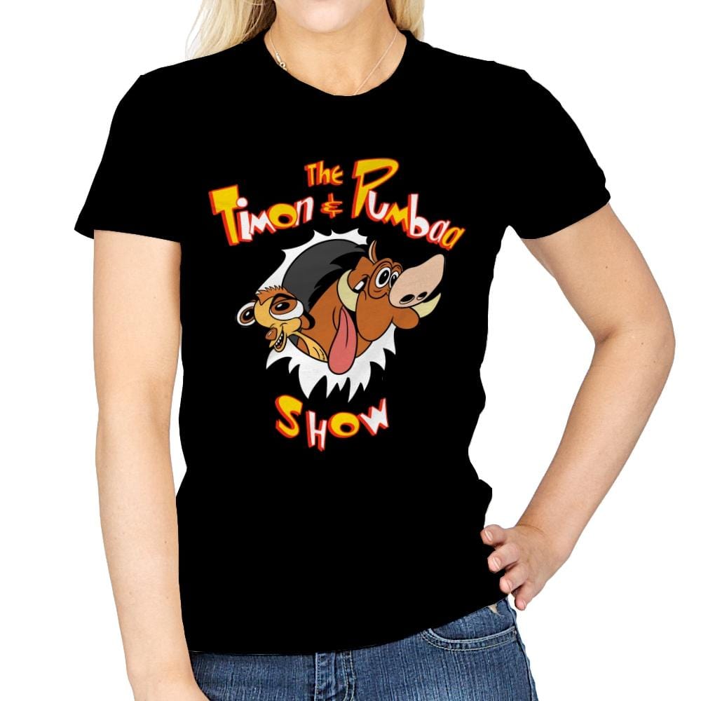 The Timon and Pumbaa Show - Womens T-Shirts RIPT Apparel Small / Navy