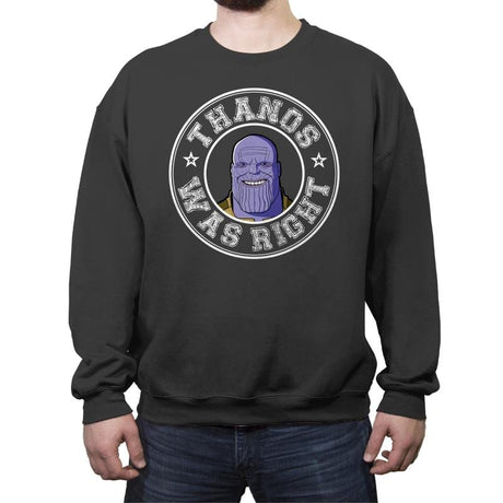 The Titan was Right - Crew Neck Sweatshirt Crew Neck Sweatshirt RIPT Apparel Small / Charcoal